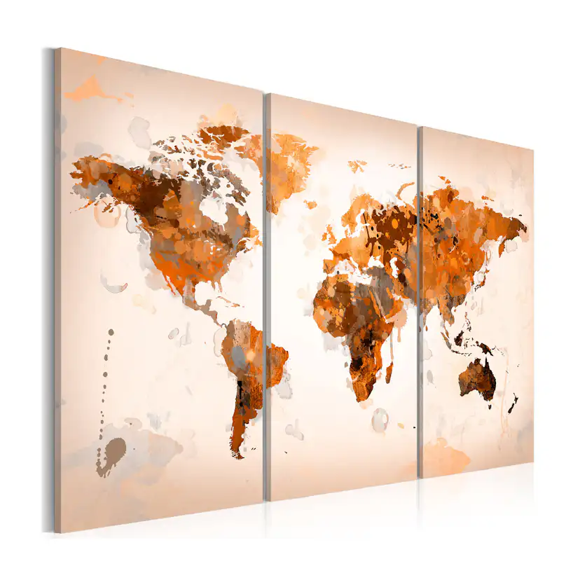 Tavla Arkiio Map Of The World Desert Storm Triptych