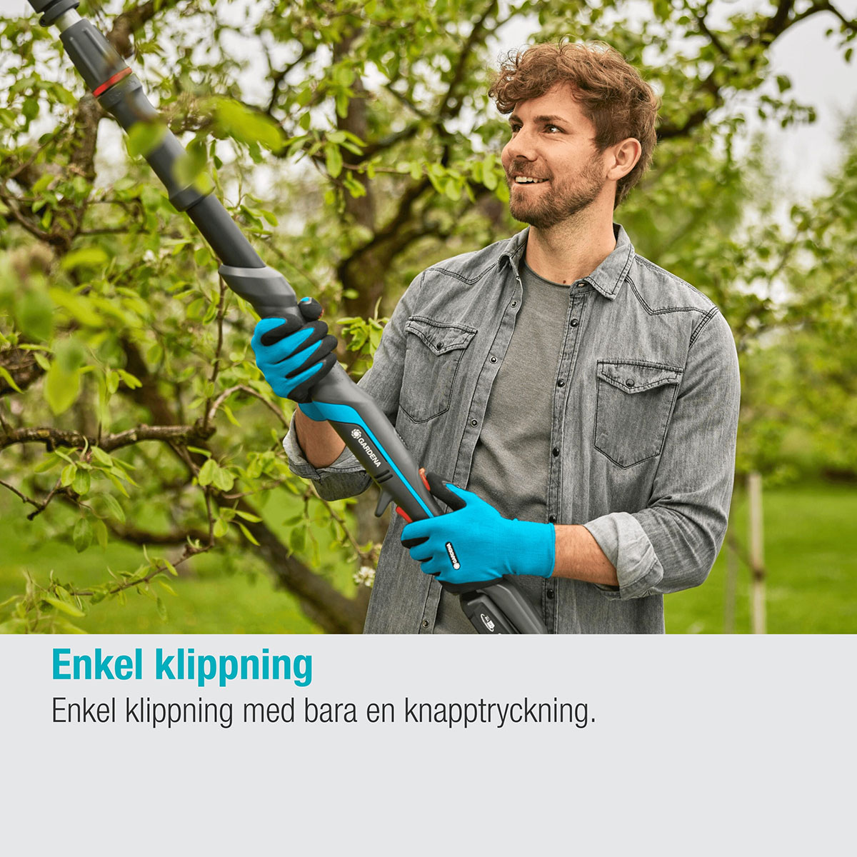 Teleskopisk Stångsax Gardena HighCut 250 Batteri P4A utan Batteri och Laddare