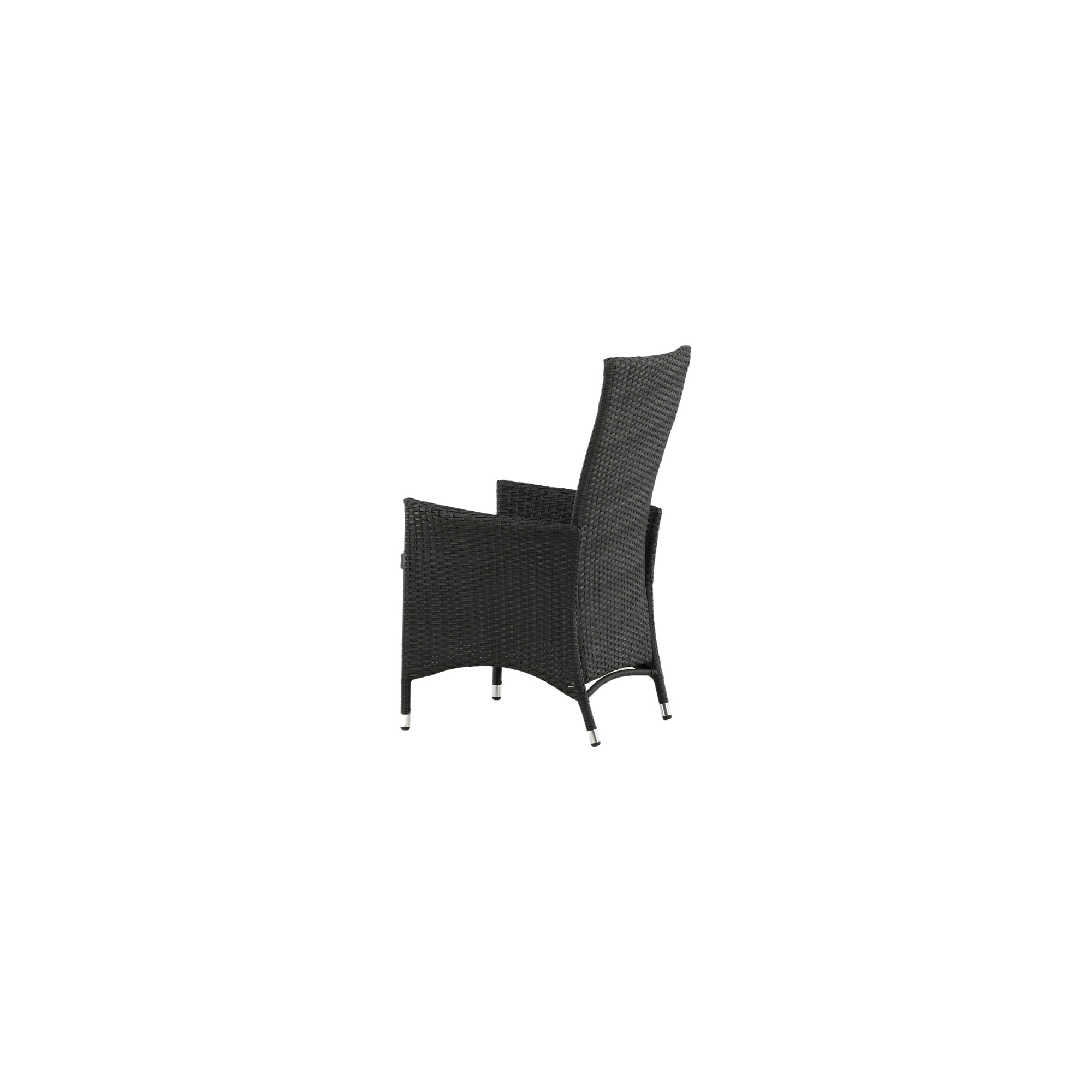 Padova fällbar karmstol med dyna - Svart / grå dyna Svart