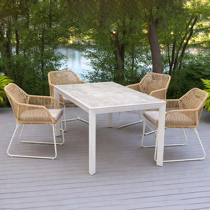 Matgrupp Utomhus Baltic Garden Palermo matgrupp 200 med 4 Seville karmstolar