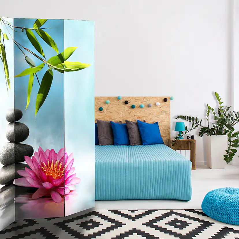 Rumsavdelare Skärmvägg Arkiio Water Lily And Zen Stones 135x172 cm
