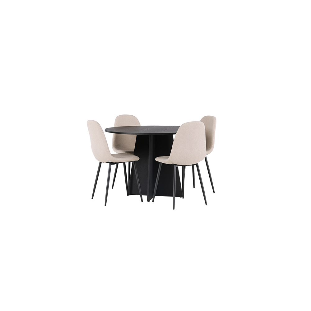Matgrupp Venture Home Bootcut Ø110 cm med 4 st Polar stolar