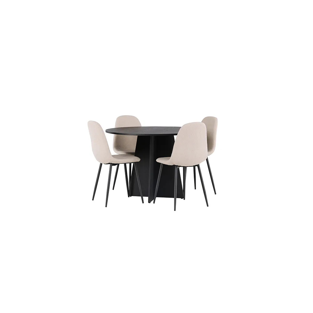 Matgrupp Venture Home Bootcut Ø110 cm med 4 st Polar stolar