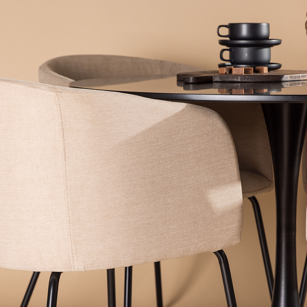 Matgrupp Venture Home Glade Ø 100 cm med 4 Berit Stolar