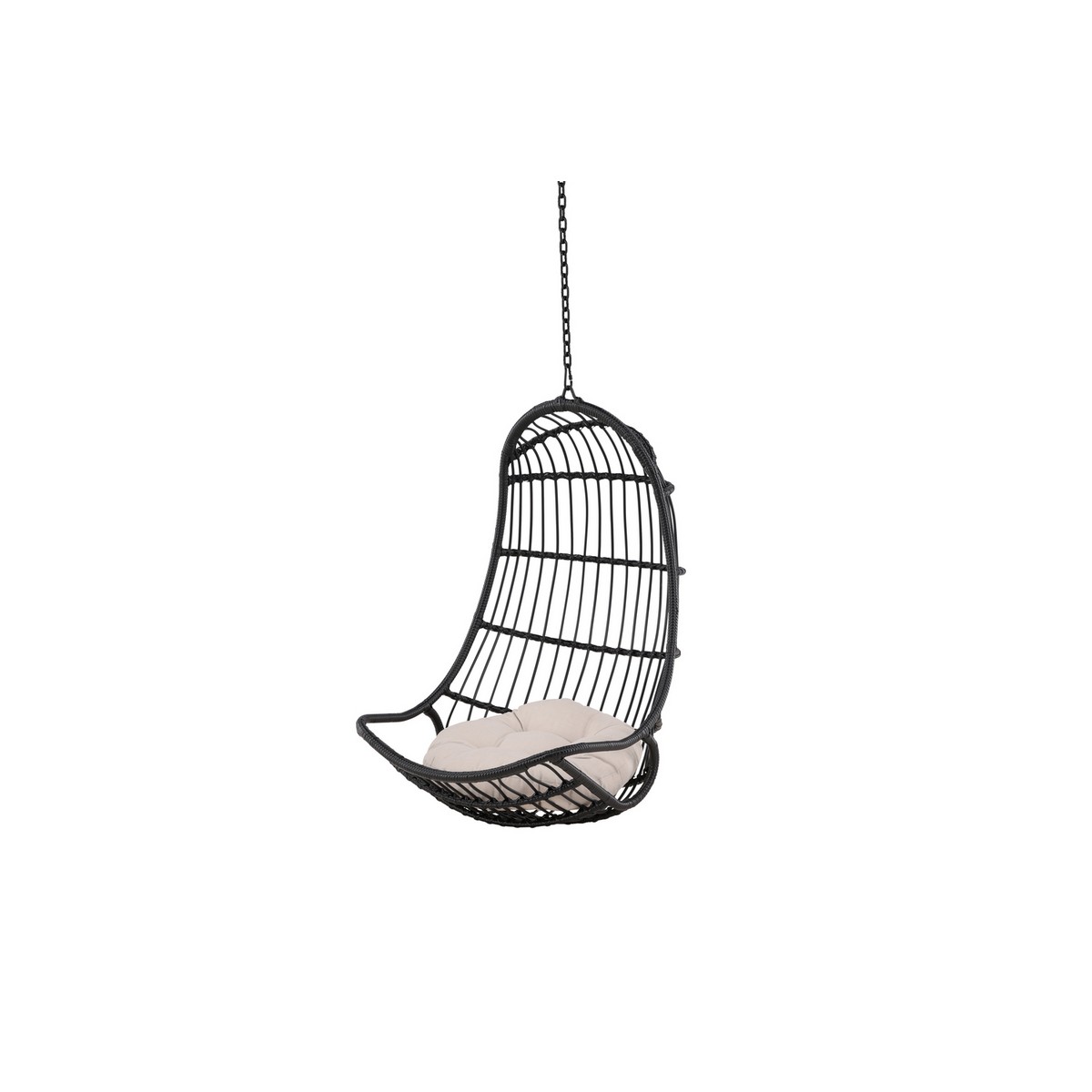 Pulau Hangingchair Rattan Black / Creme Svart