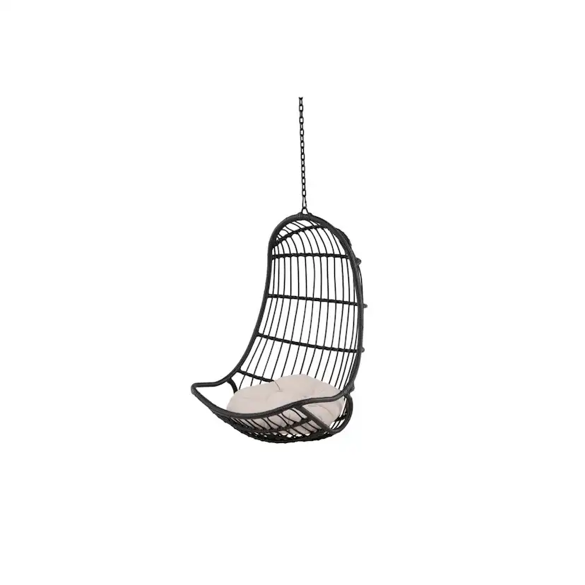 Pulau Hangingchair Rattan Black / Creme Svart