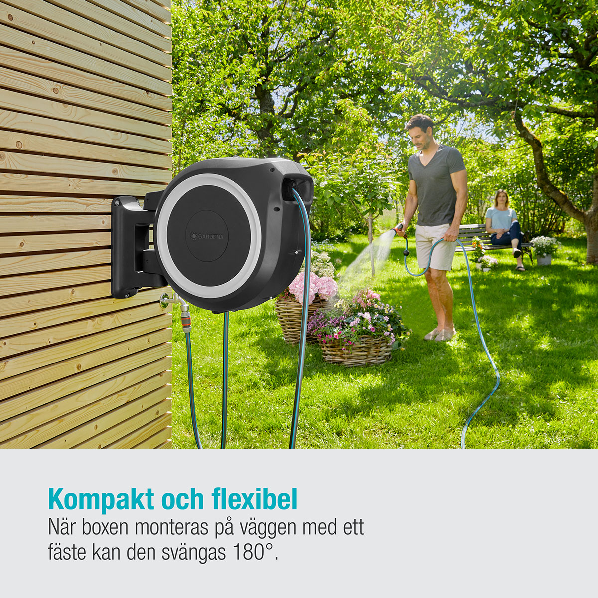 Slangbox Gardena RollUp XL Med Bevattningsmunstycke
