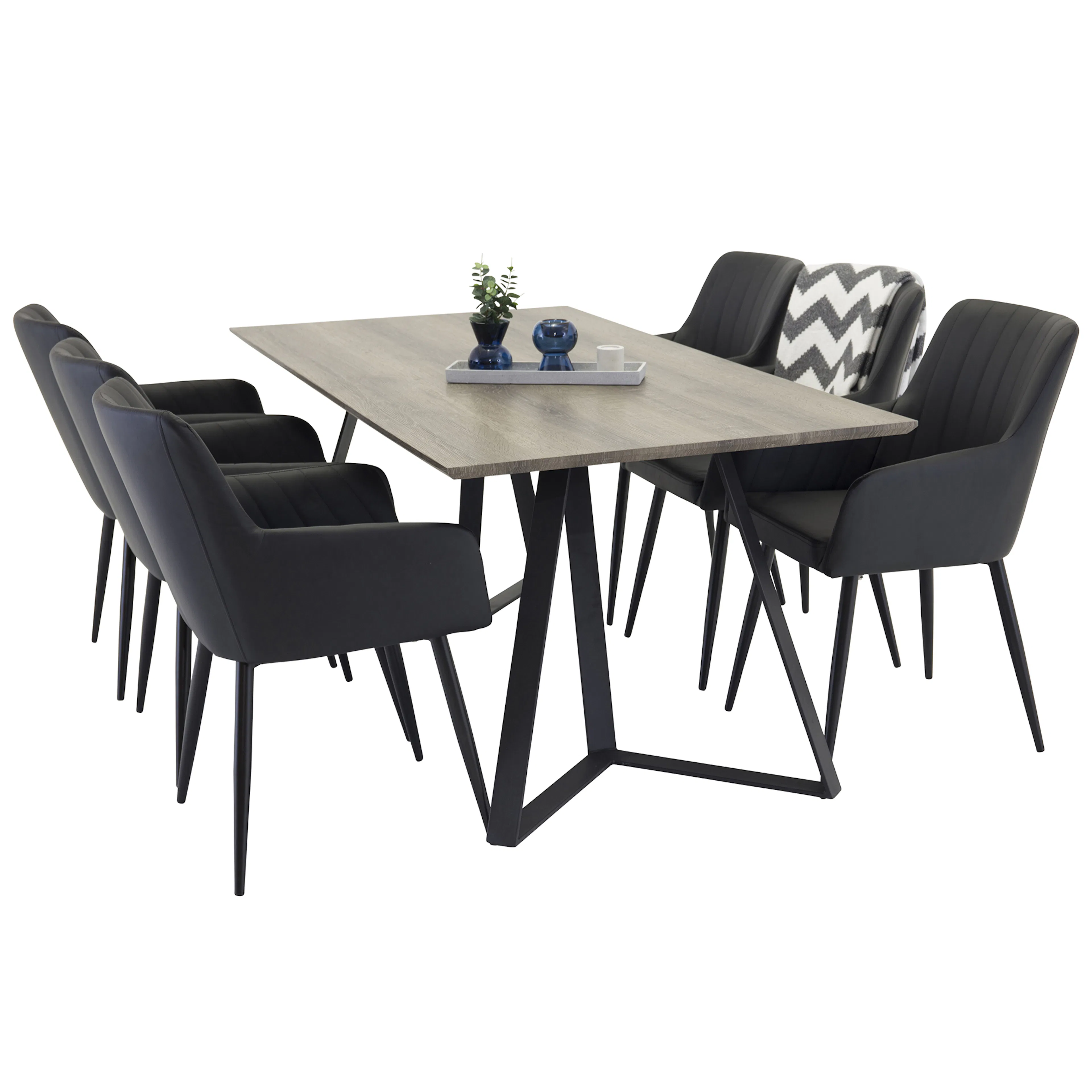 Matgrupp Venture Home Madde med 6 Corina Stolar Konstläder