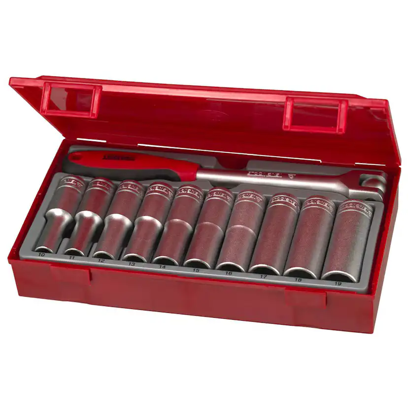 Hylssats 11 delar med 1/2 tum-fyrkantsfäste Teng Tools TT1211