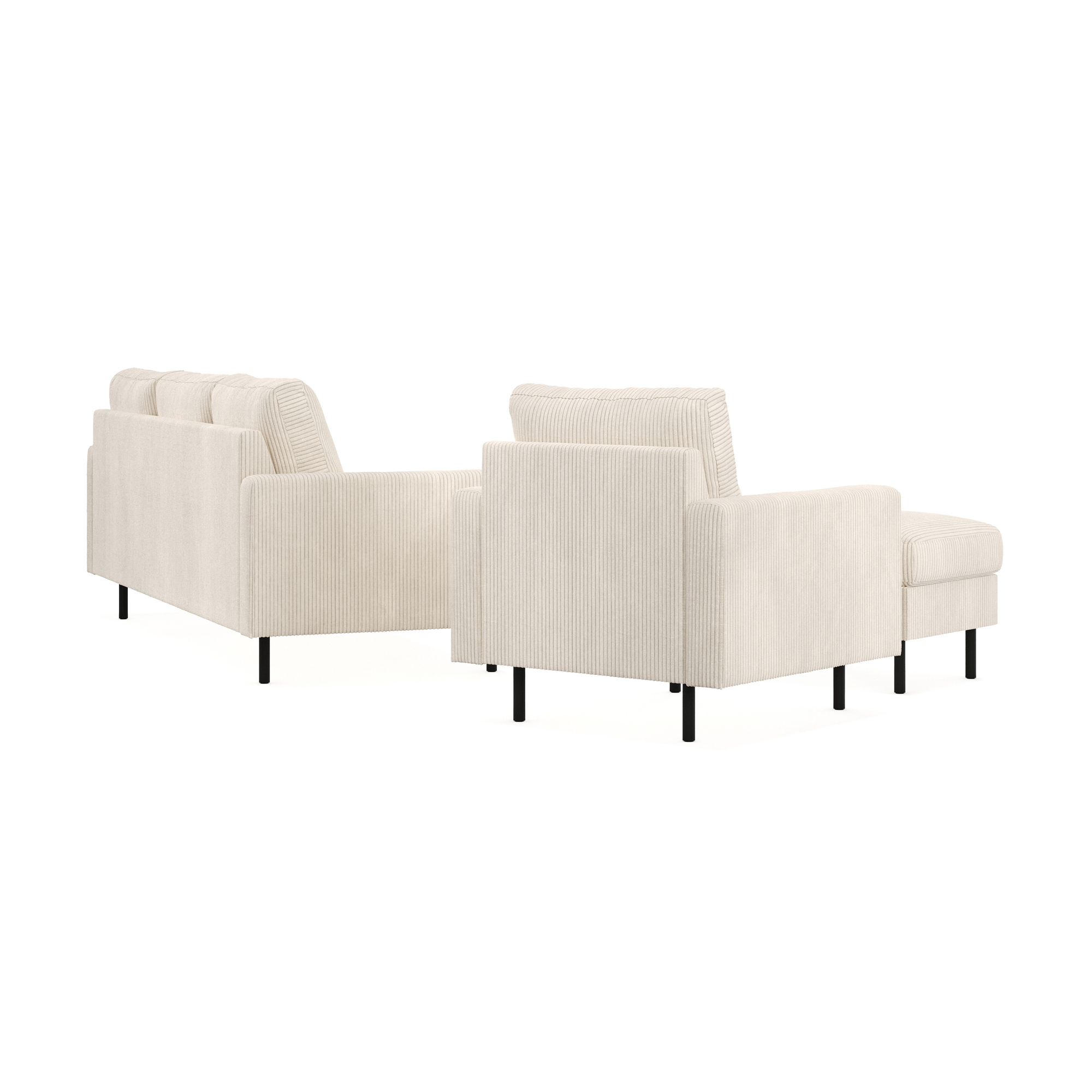 Soffgrupp Scandinavian Choice Peppe 3-sits med Fåtölj och Fotpall