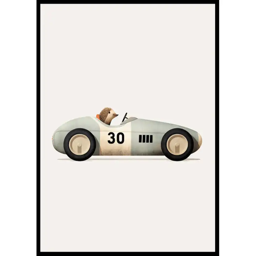 Poster Gallerix Hedgehog In Toy Car