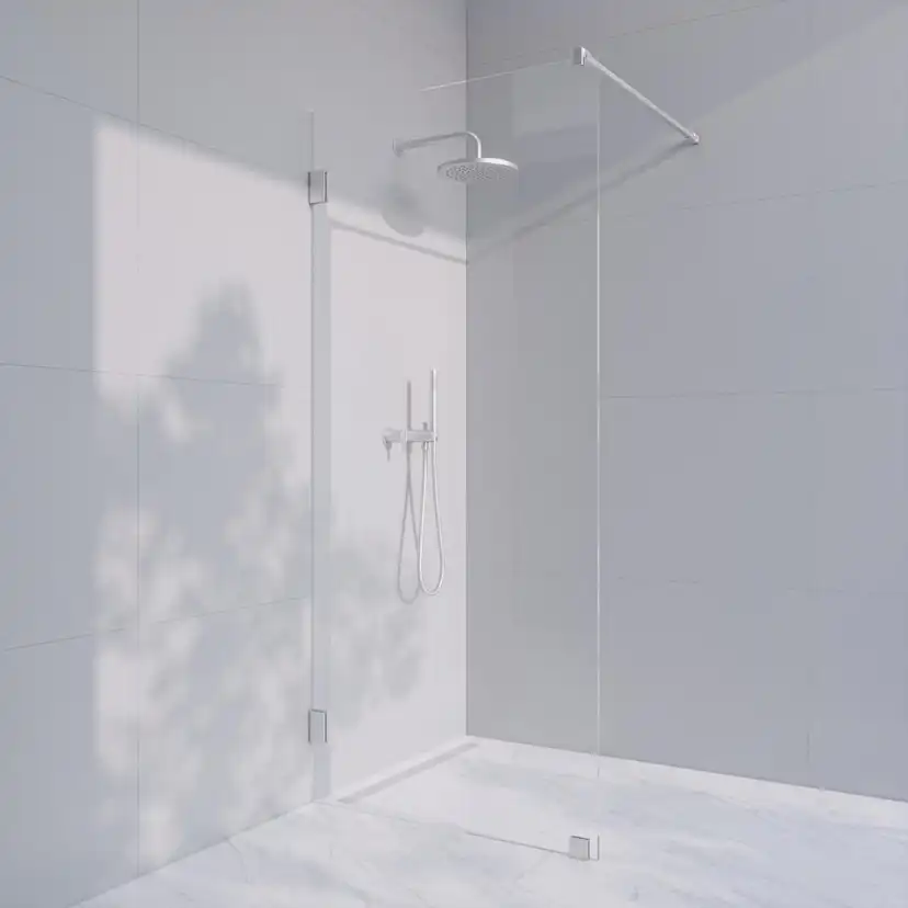 Invitrea Flair GH1/Högerhängd/80/Blank krom/Frostat glas Glastyp: Frostat Glas, Profil: Blank Krom, Hängning: Högerhängd, Bredd: 800 mm
