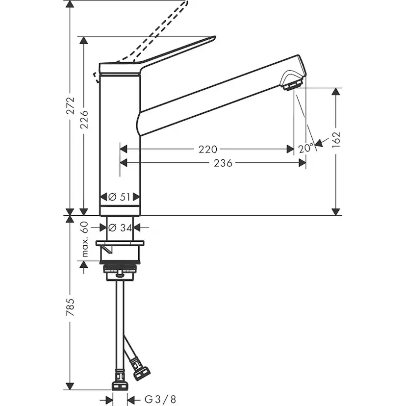 Köksblandare Hansgrohe Zesis M33 160 1jet