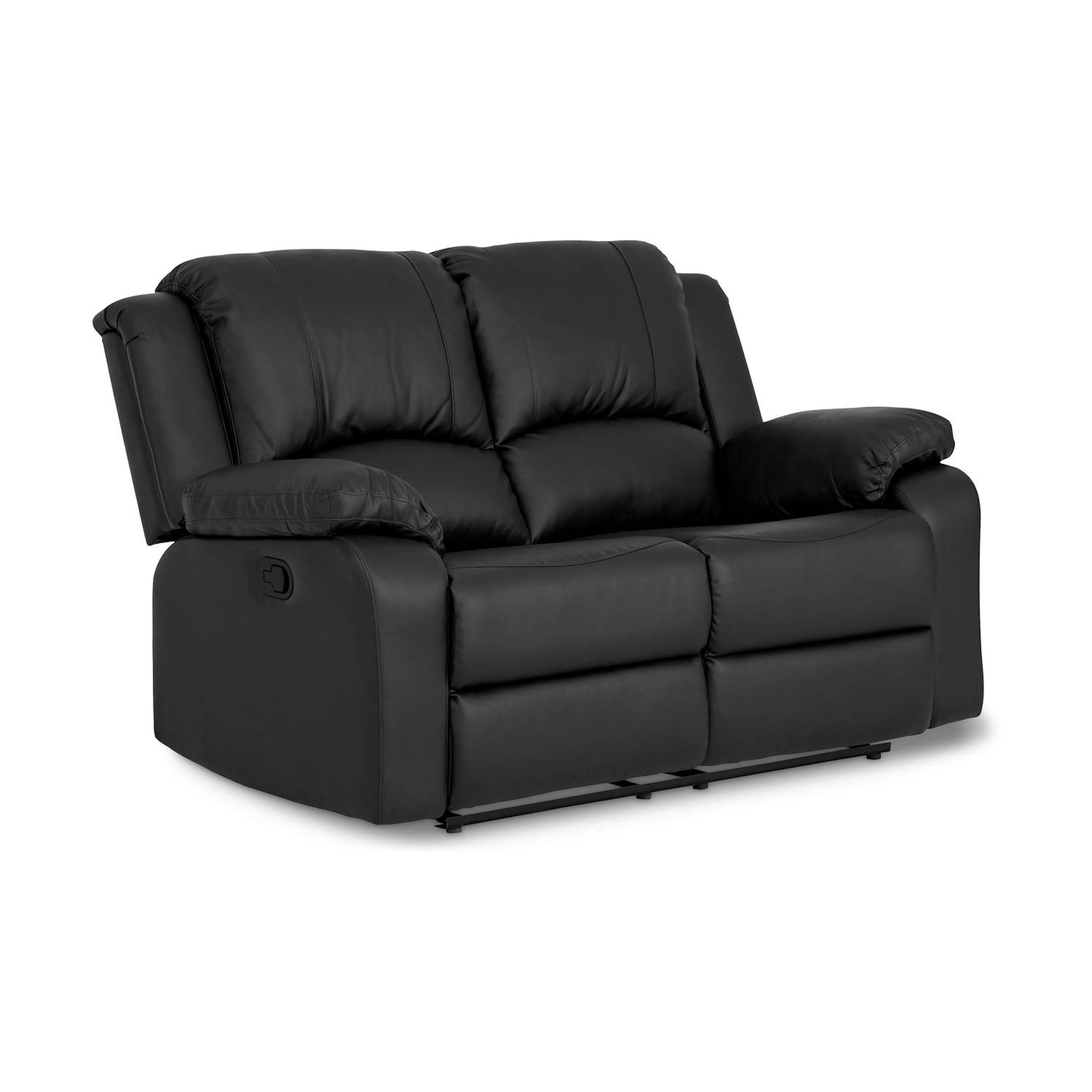 Norbo Liten Reclinersoffa 2-sits Konstläder - Fällbar soffa Svart