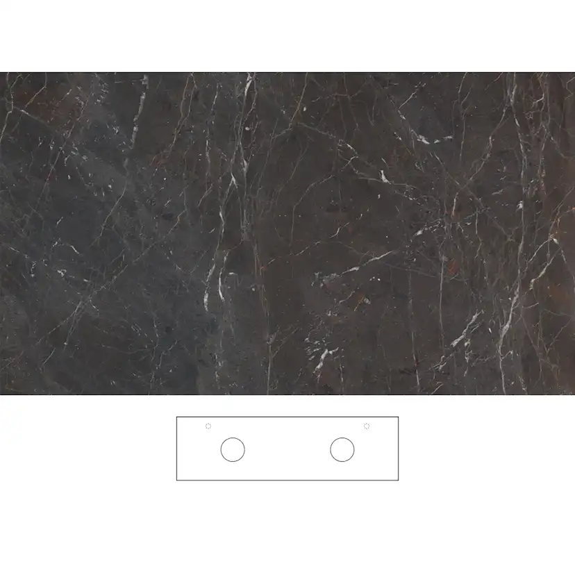 Bänkskiva Svedbergs Brecc för Dubbla Tvättställ