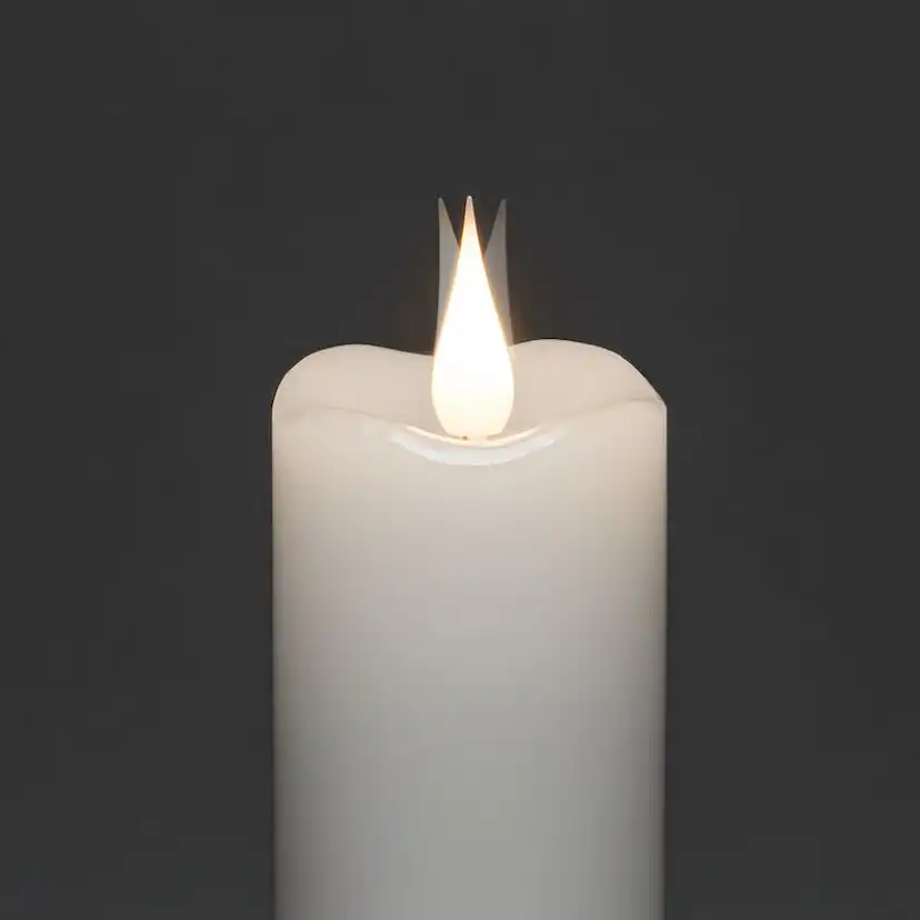 Vaxljus Gnosjö Konstsmide 5x10cm LED Batteriljus Vit 2st