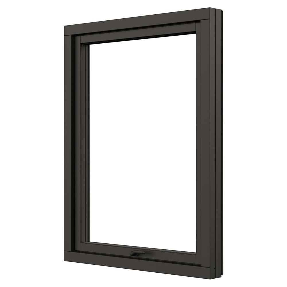 Vridfönster NorDan Svanenmärkt NTech 3-Glas Aluminium BlackLine Svart