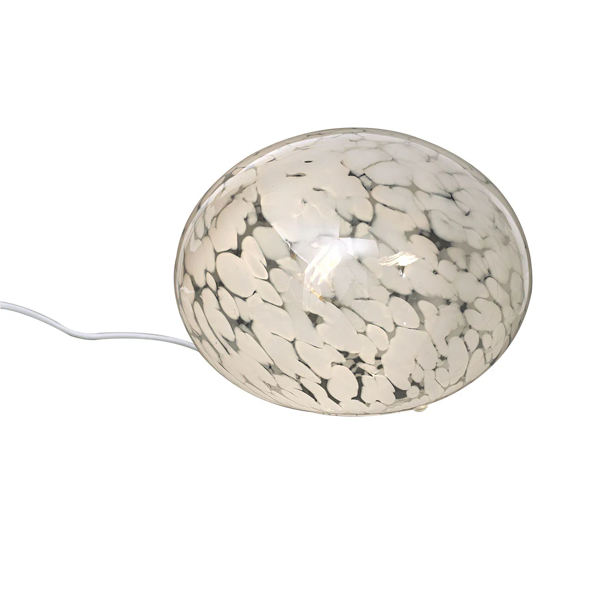 GLOBUS bordslampa 24cm, vit prickig Vit/Klar