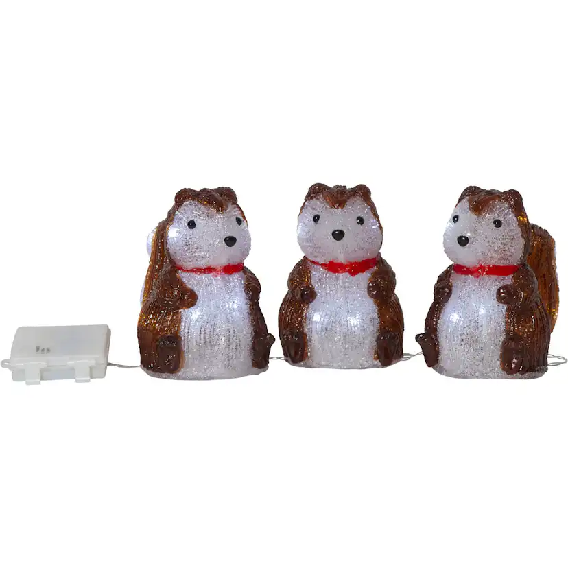 Dekorationsfigur Star Trading Crystalo 3st ekorrar