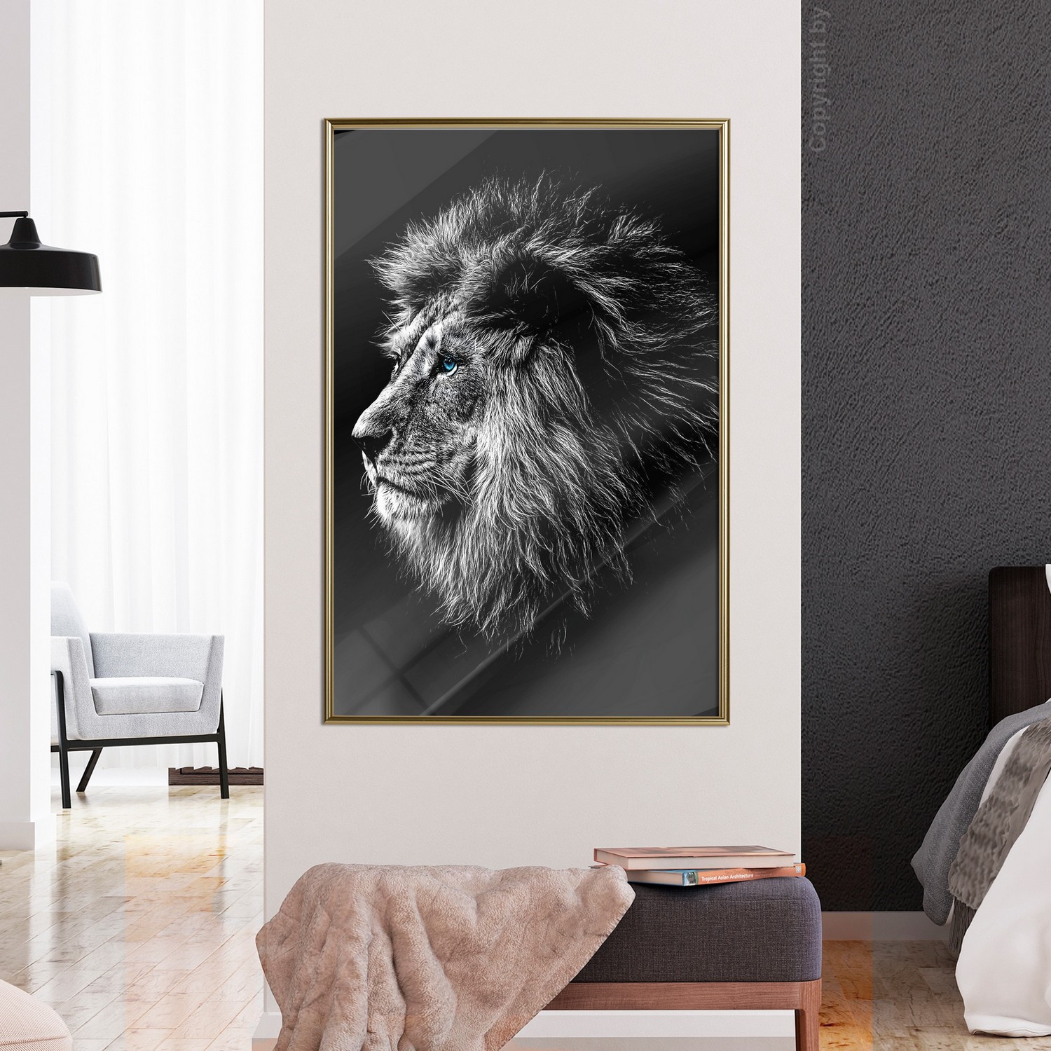 Poster Artgeist Affisch Blue-eyed Lion
