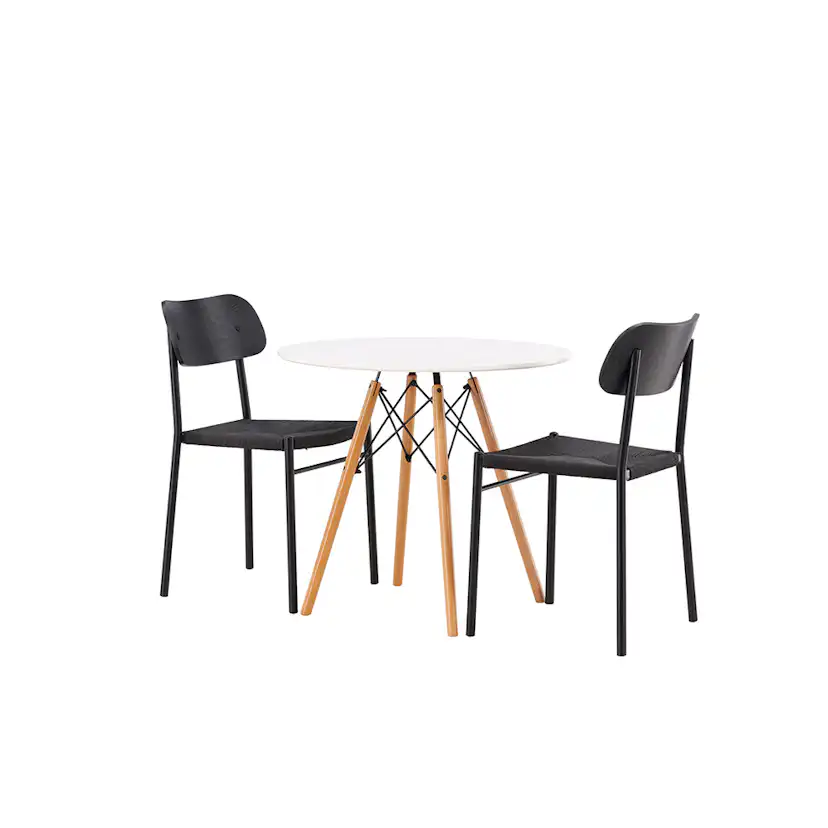 Matgrupp Venture Home Danburi Ø 60 cm med 2 Polly Stolar