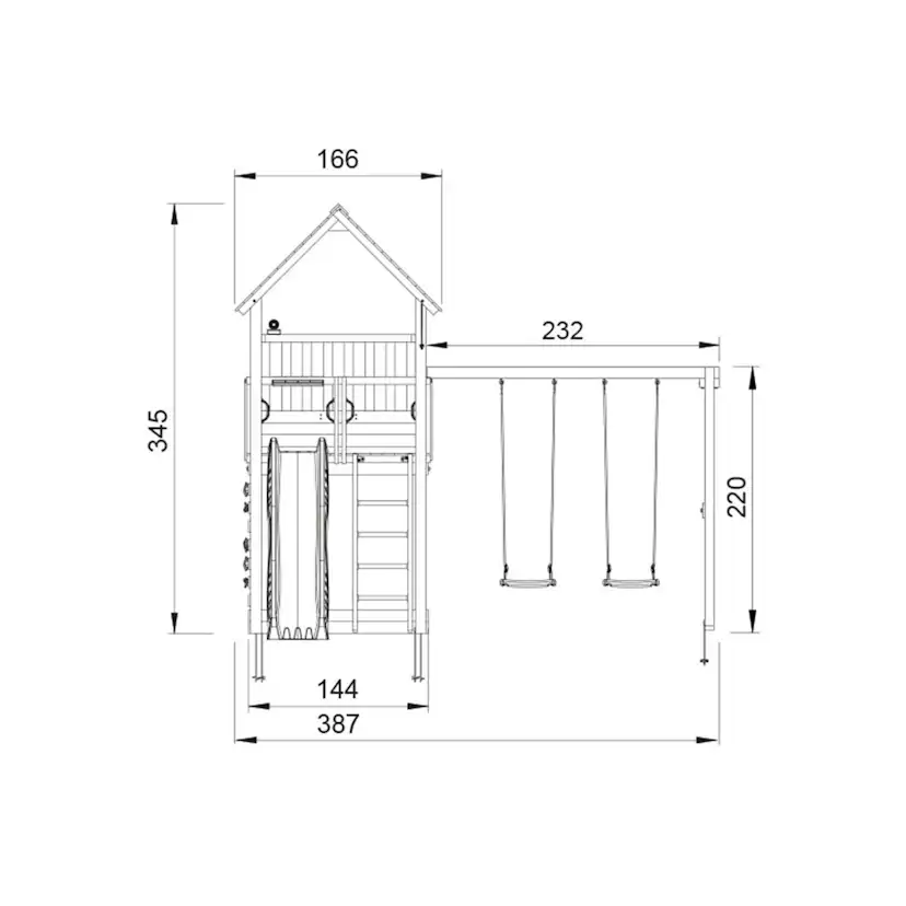 Lektorn Jungle Gym Palace 2.1 Swing Modul 220 Blå Rutschkana