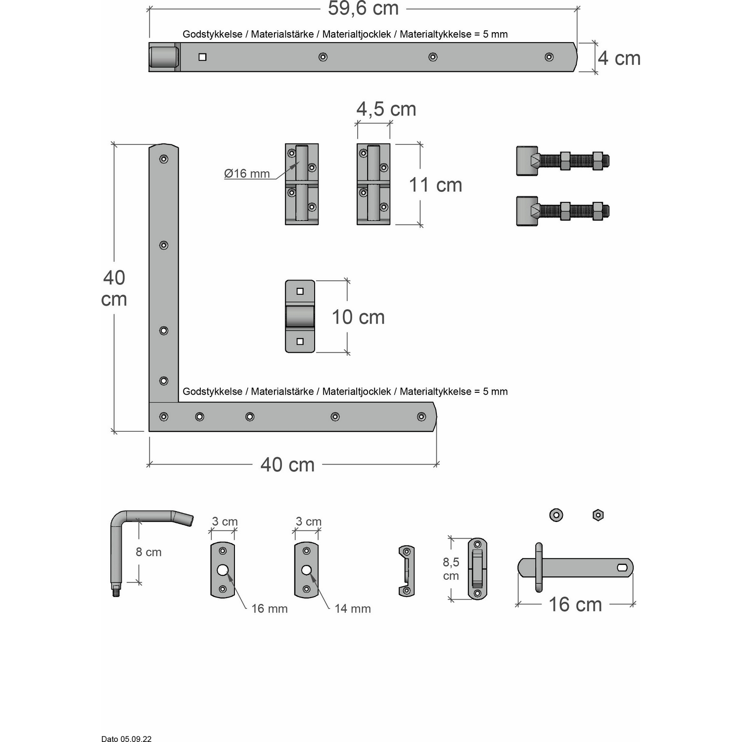 Enkelgrind PLUS Harmoni inkl. Beslag