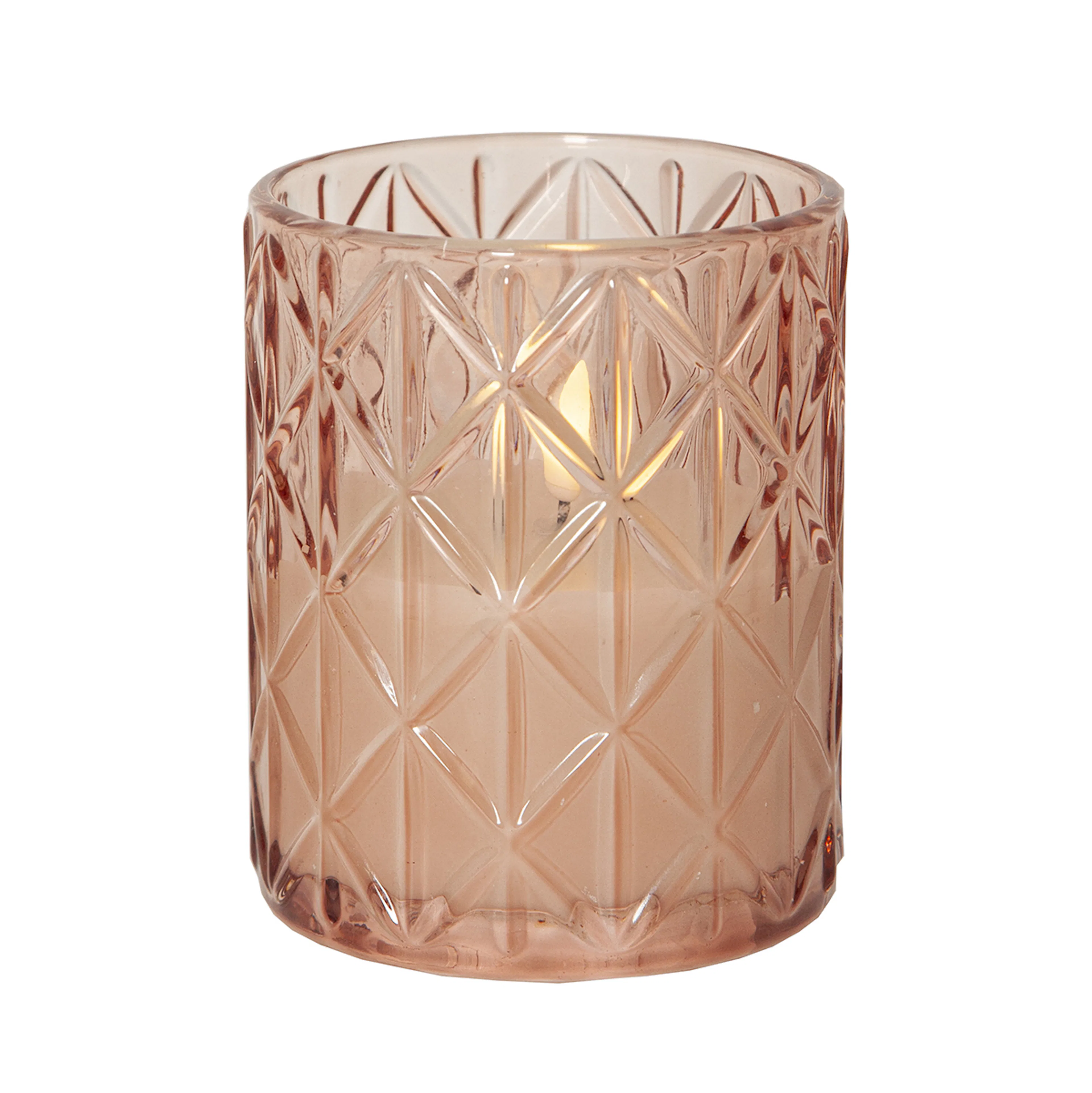 LEDLjus Flamme Romb 12,5 cm Pink Pink