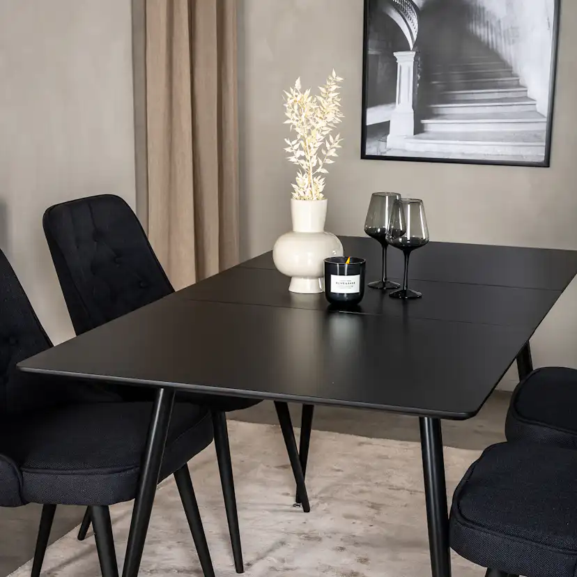 Matgrupp Venture Home Silvia med Iläggsskiva och 4 Vera Stolar