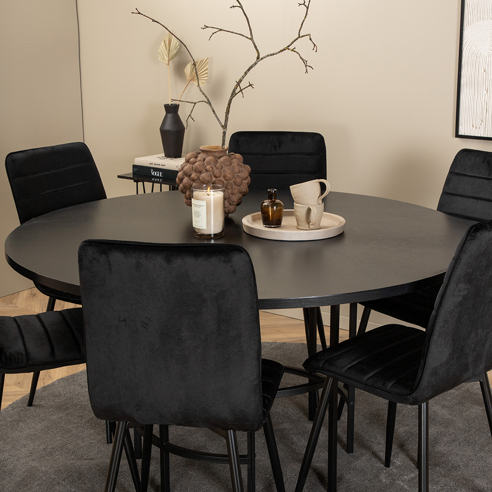 Copenhagen - Dining Table round - Black / Black+Windu Lyx Ch Svart