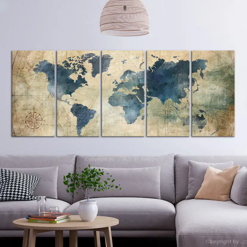 Tavla Arkiio Retro Map 5 delar