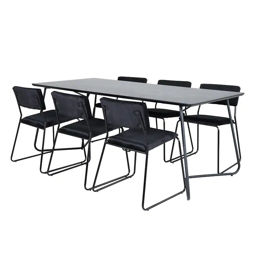 Matgrupp Venture Home Annika med 6 Kungshamn Stolar Sammet