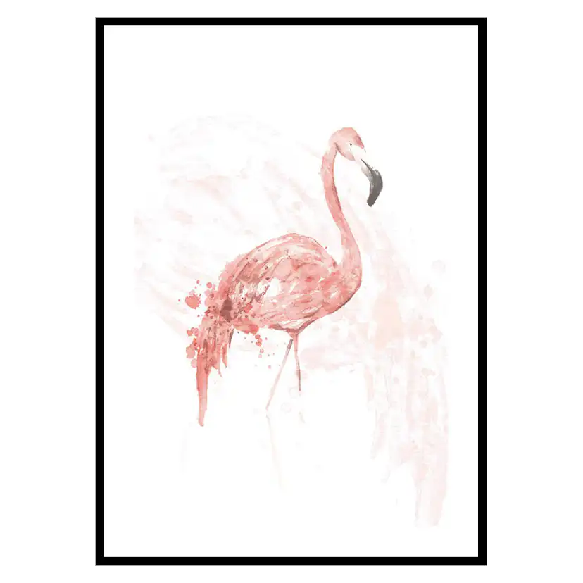 Poster Gallerix Watercolor Flamingo