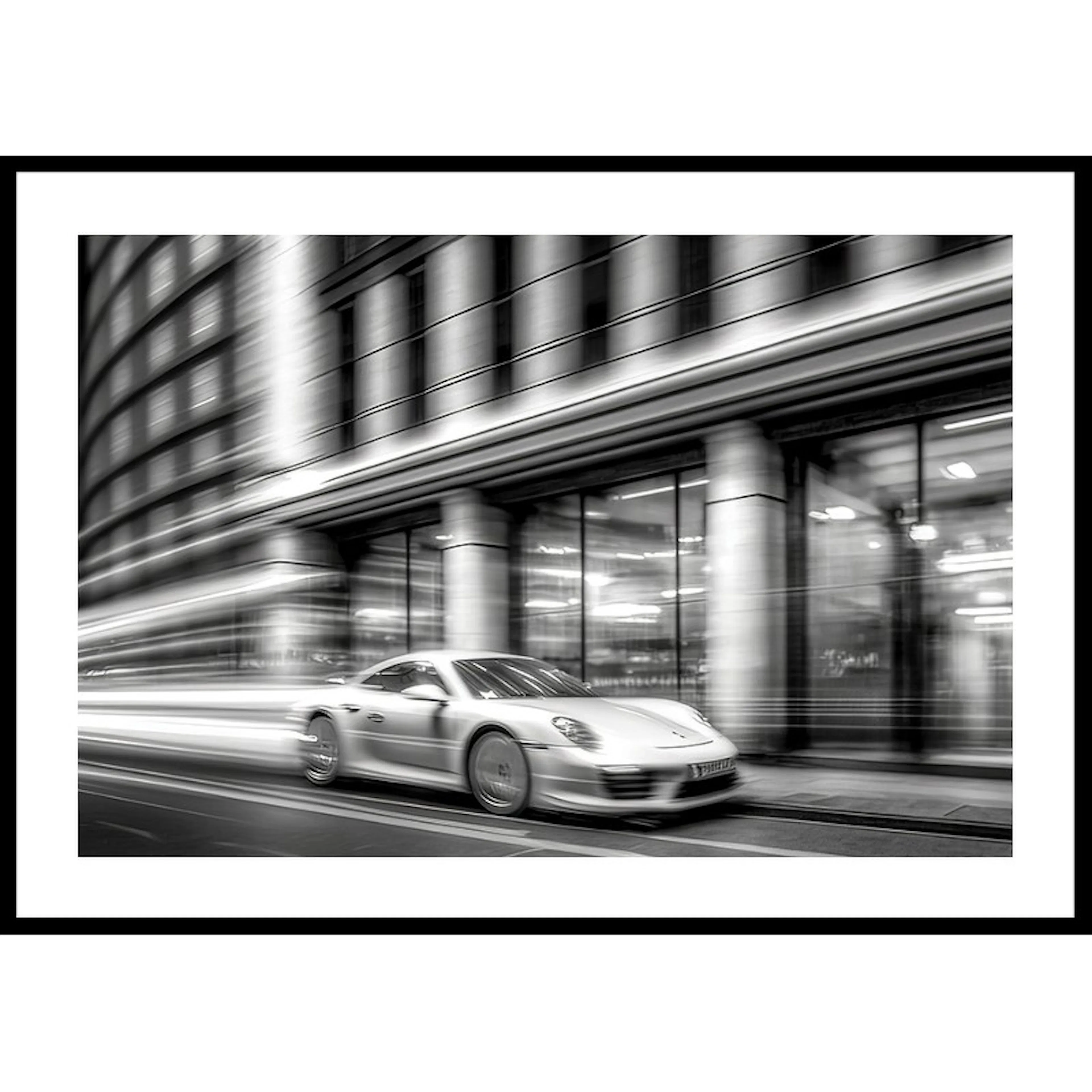 Poster Gallerix Porsche 911 In Motion B&W