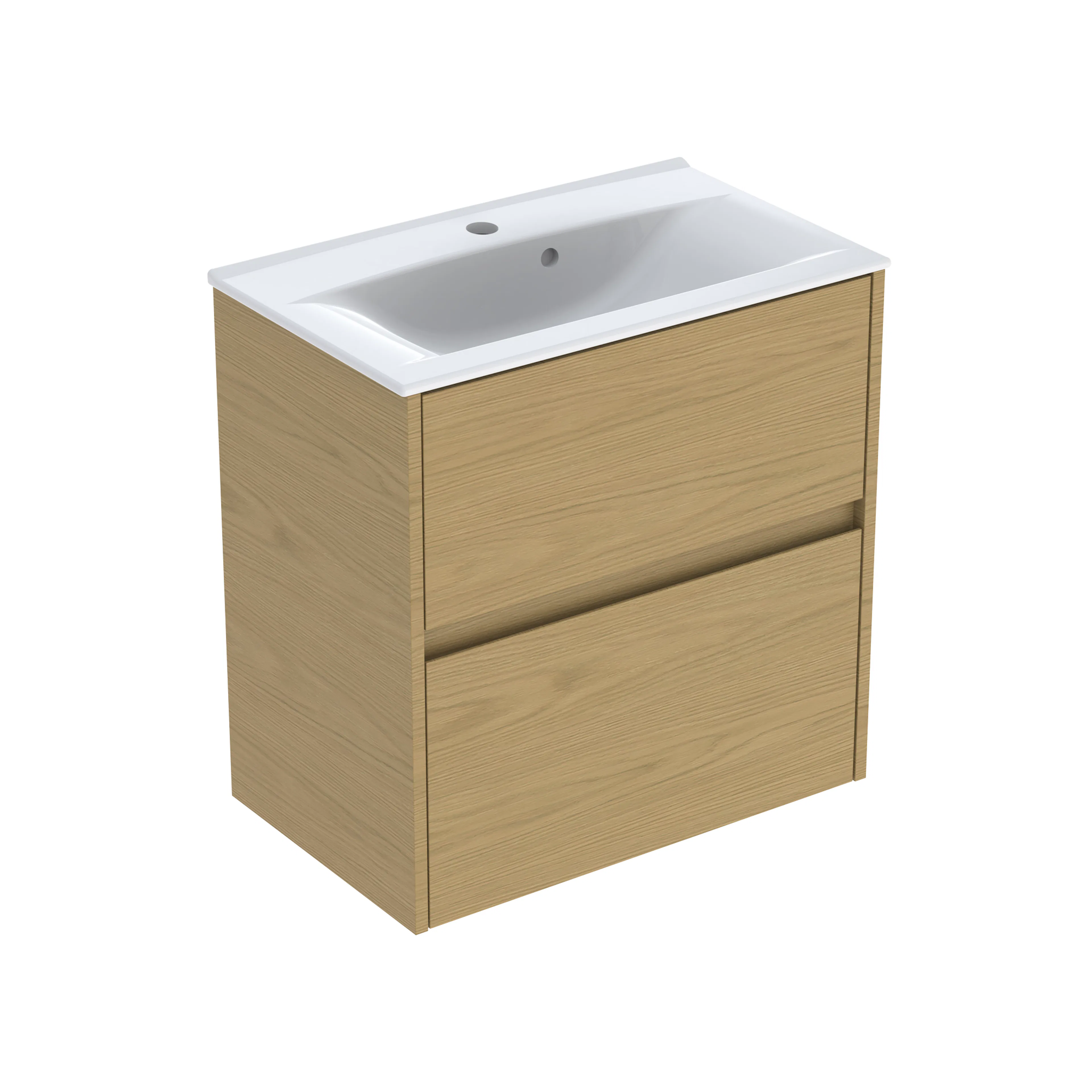 Tvättställsskåp Ifö Sense Modern Kompakt med Tvättställ och 2 Lådor Naturek