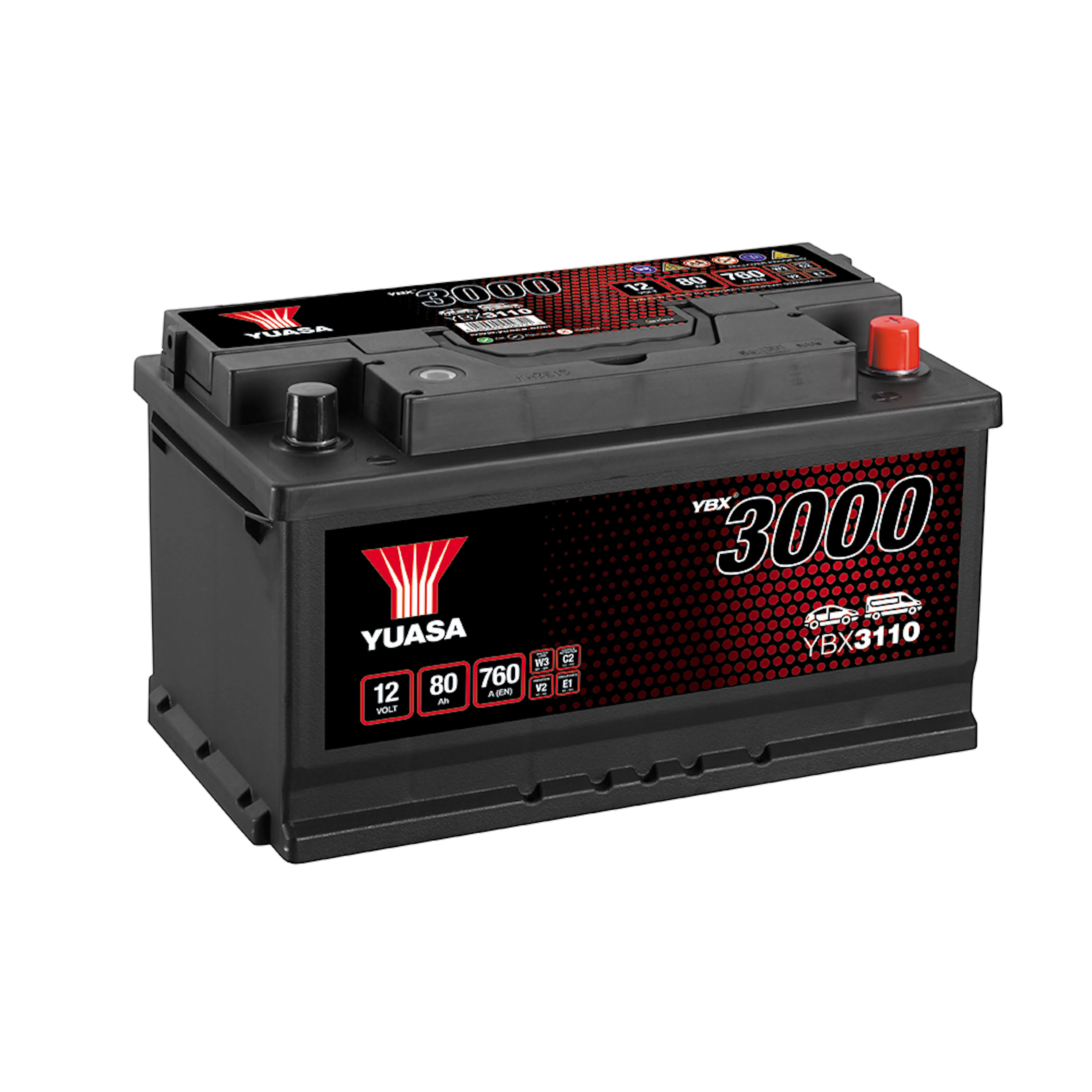 Startbatteri Yuasa 3000 80Ah 760A