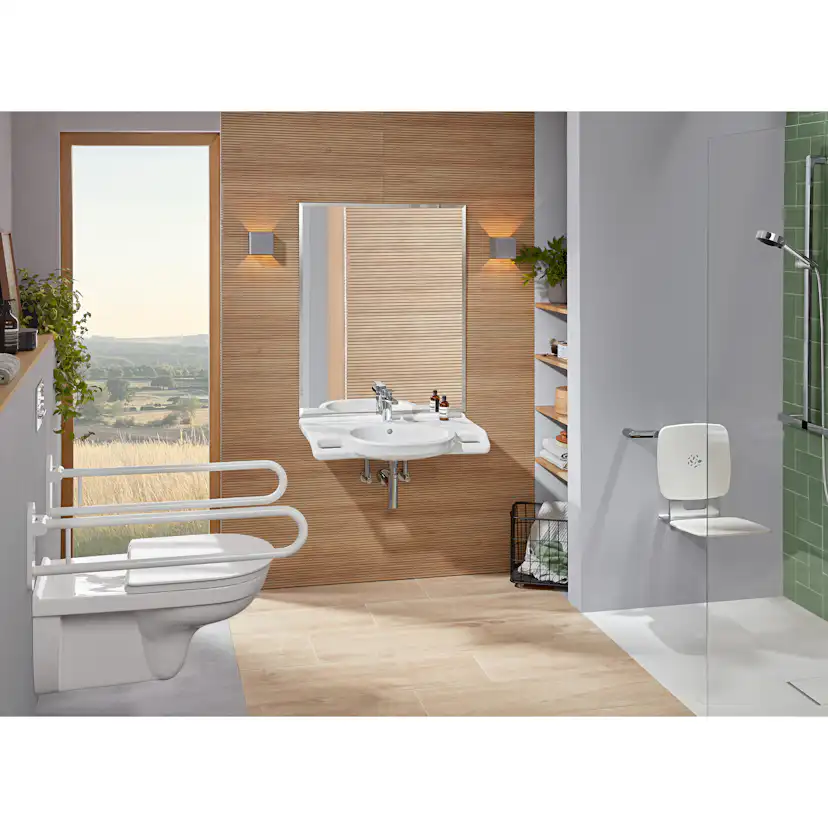 Tvättställ villeroy & Boch O.novo Vita 412080R1 Vit Alpin CeramicPlus, Med Bräddavlopp, Med Blandarhål, för Trehålsblandare