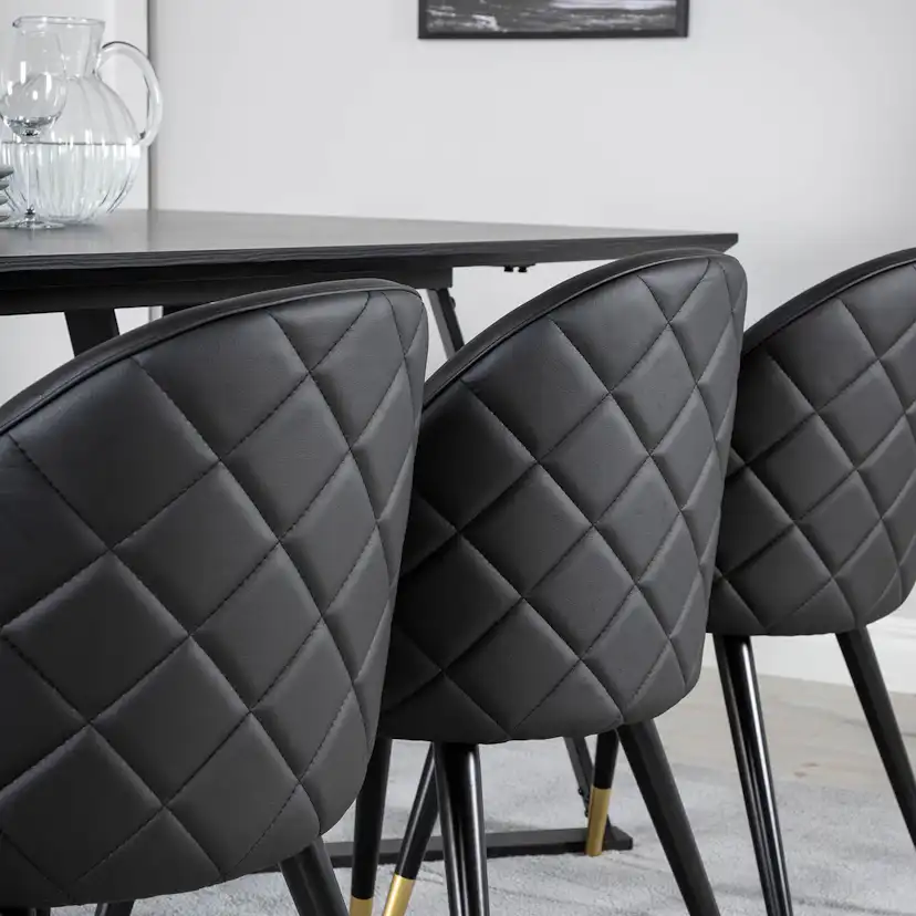 Matgrupp Venture Home Madde med 6 Valentina Stolar Konstläder