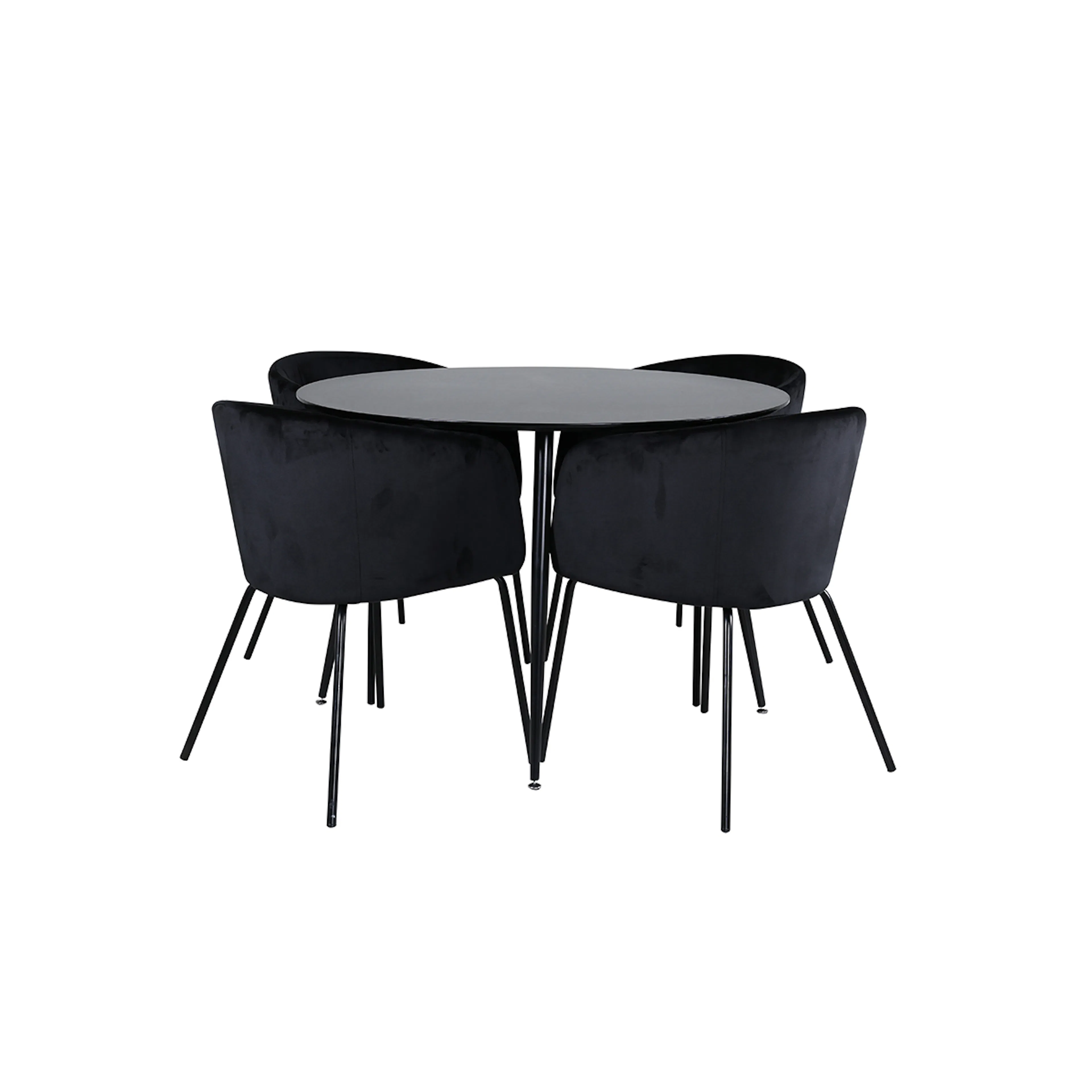 Matgrupp Venture Home Silvia med 4 Bergen Stolar Sammet