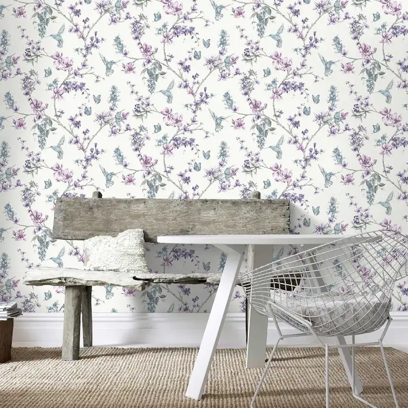 Tapet Superfresco Easy Fåglar Och Blommor 104891
