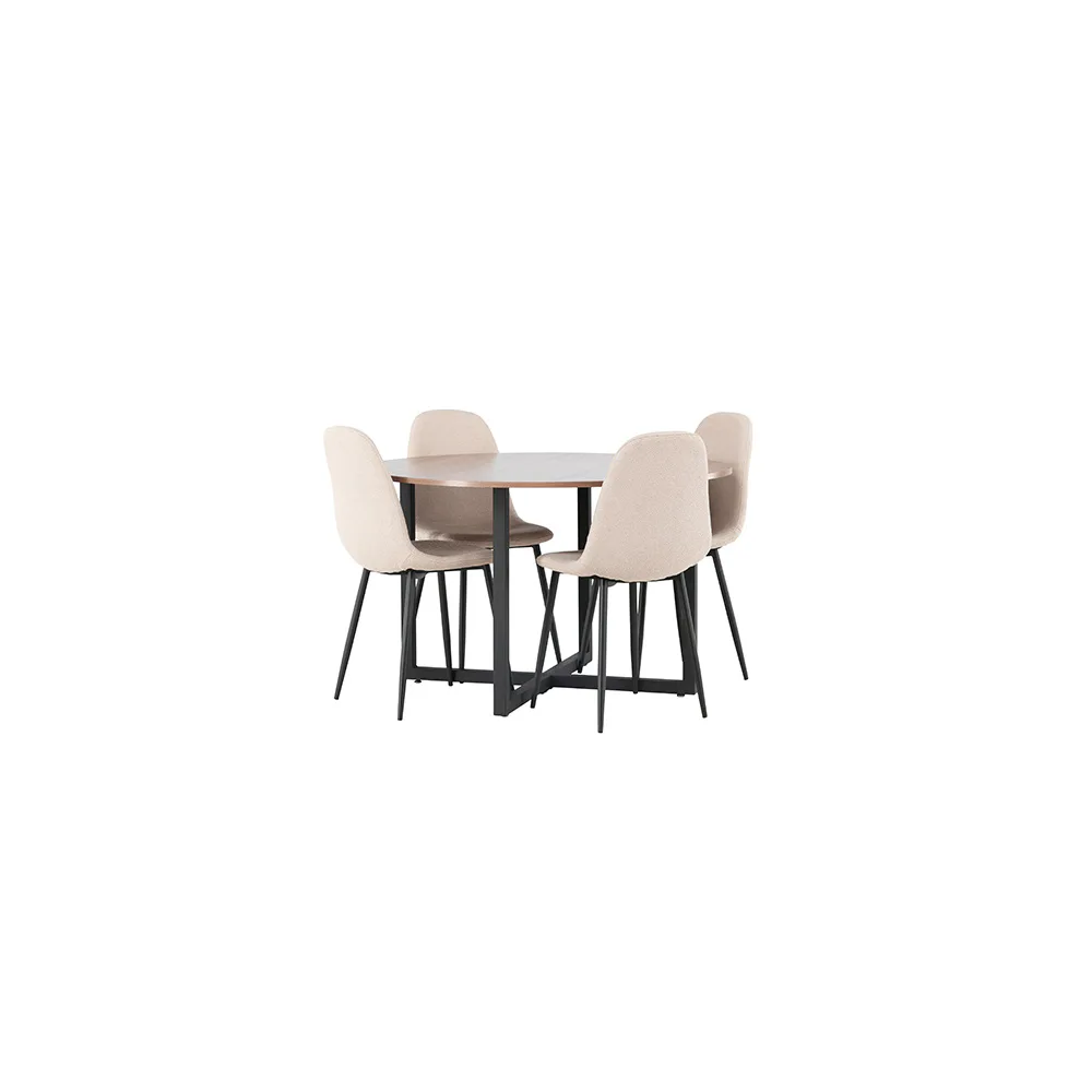Matgrupp Venture Home Durango Ø120 cm med 4 st Polar stolar
