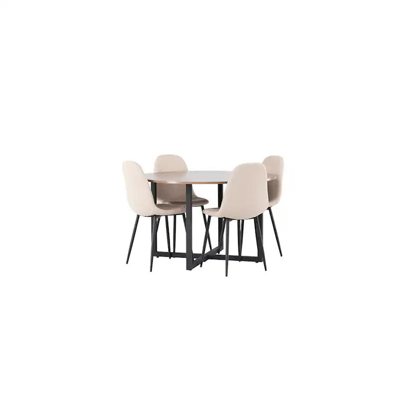 Matgrupp Venture Home Durango Ø120 cm med 4 st Polar stolar