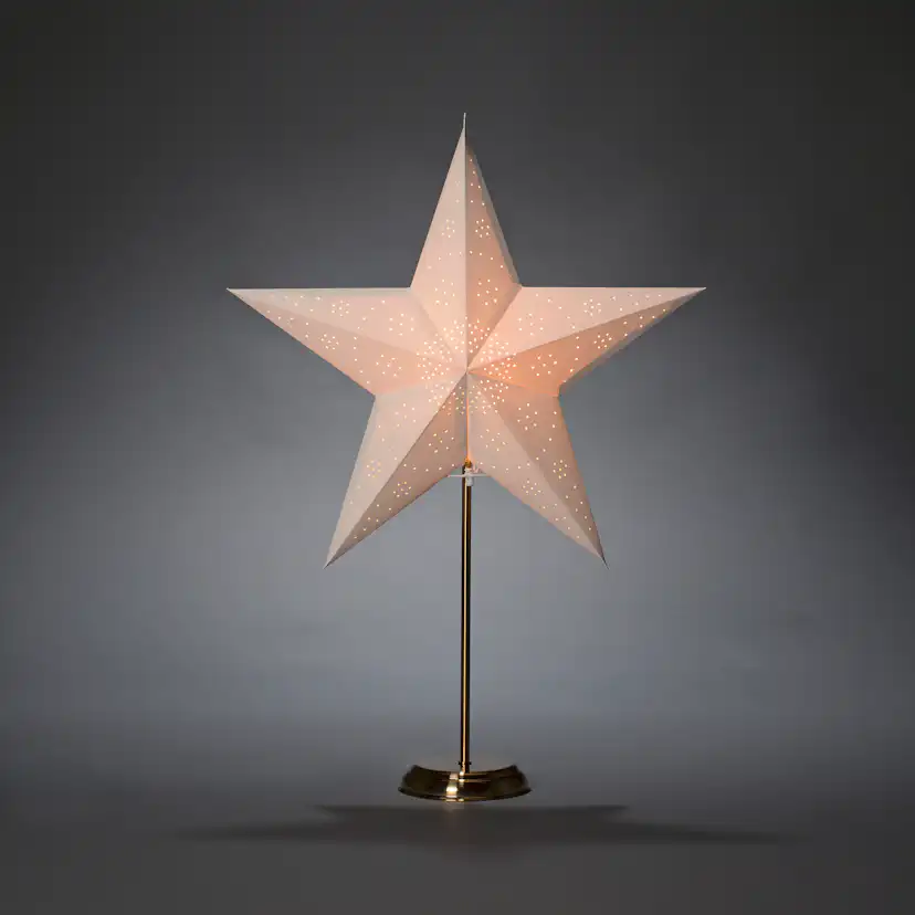 Adventsstjärna Gnosjö Konstsmide Vit Mässingsfot