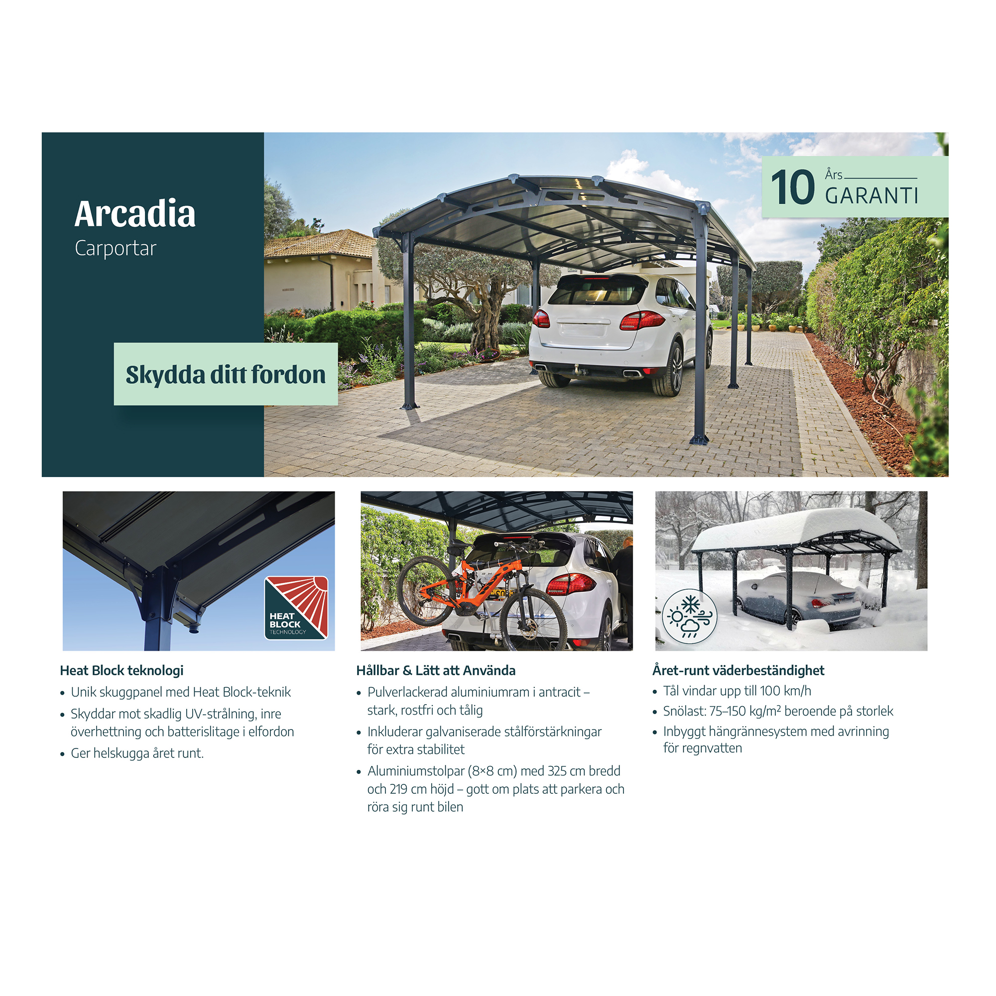Carport Canopia by Palram Arcadia I Metall 3,6x4,5 m
