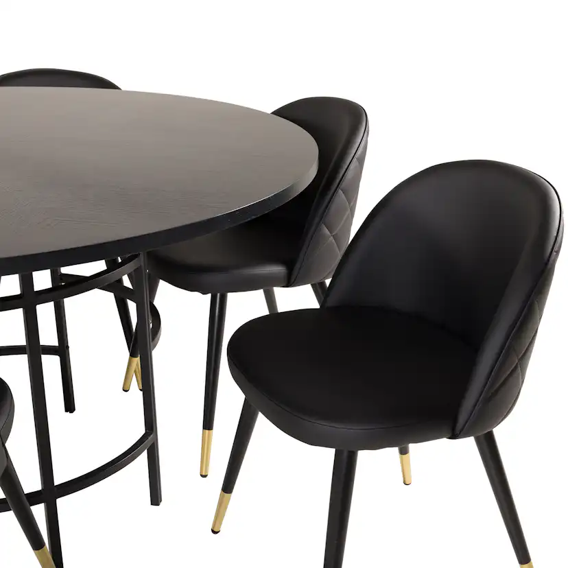 Matgrupp furniture/fashion Copenhagen med 6 Valentina Konstläder Stolar