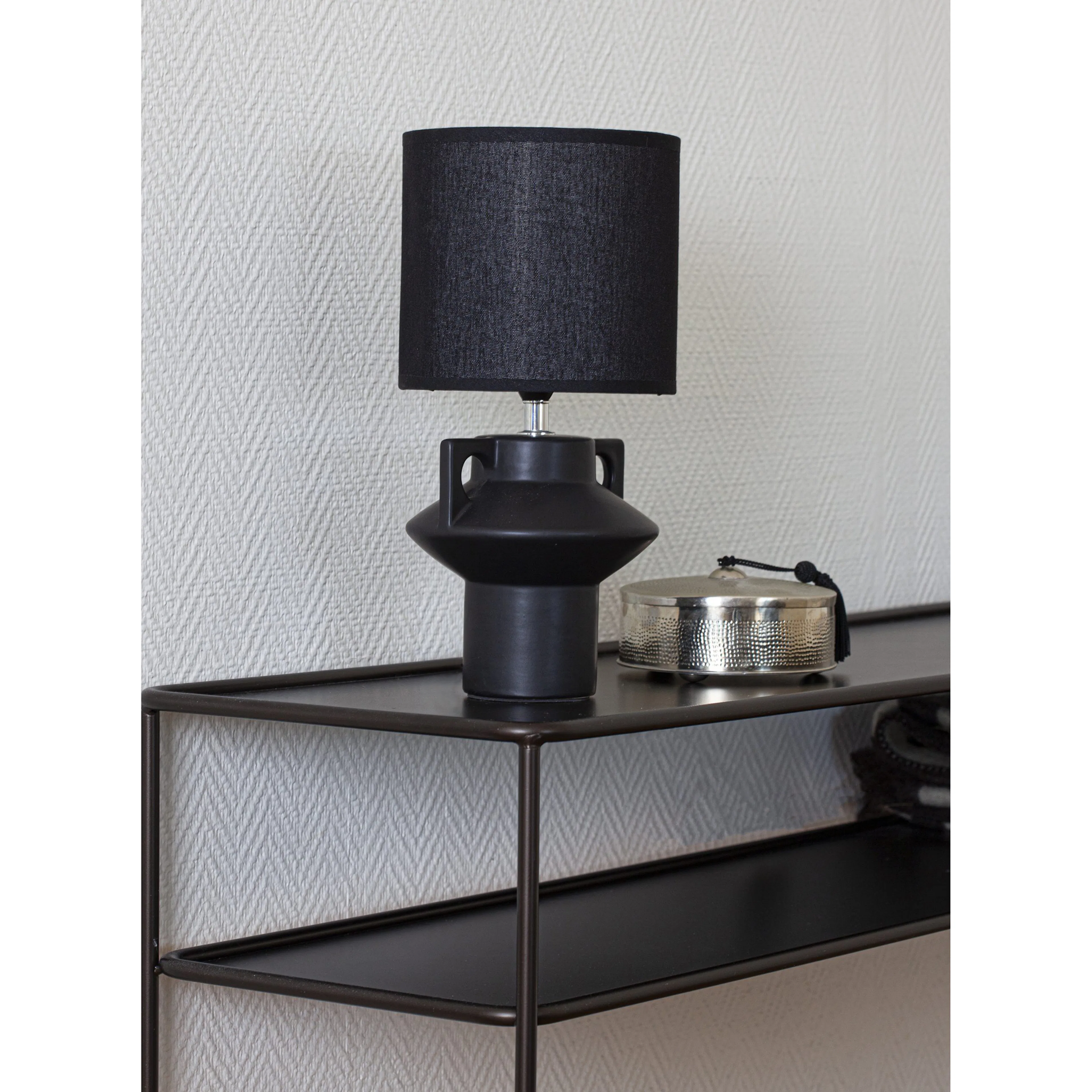 Bordslampa Cottex Mateo H34 cm Keramikfot med Linneskärm