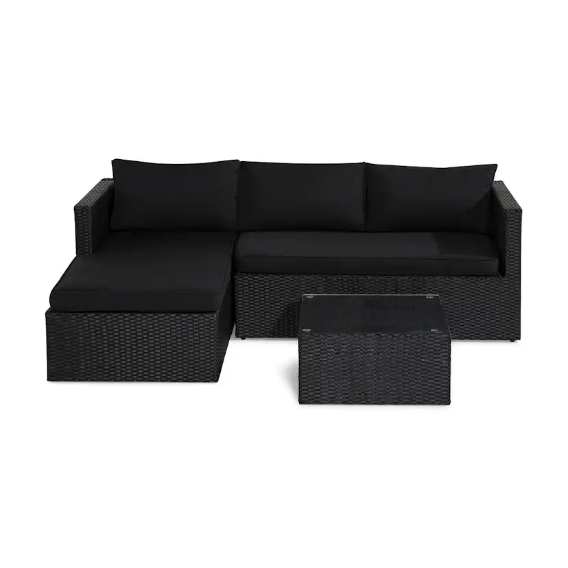 Loungegrupp Comfort Garden Mendoza Soffgrupp 4-sits Svart