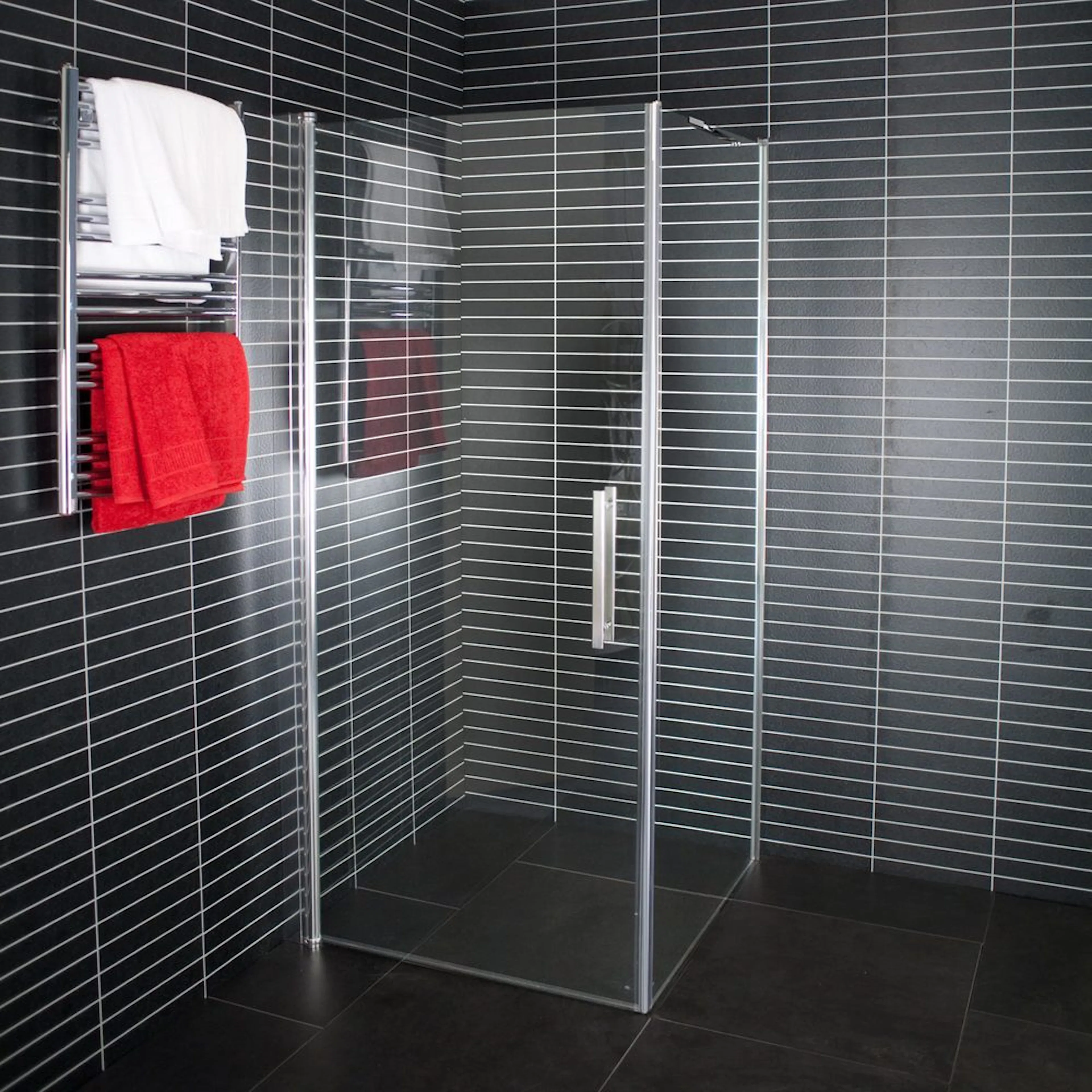 Duschhörn Arrow Square Klarglasx800x800xDörr: 800, Fast vägg: 800 mm