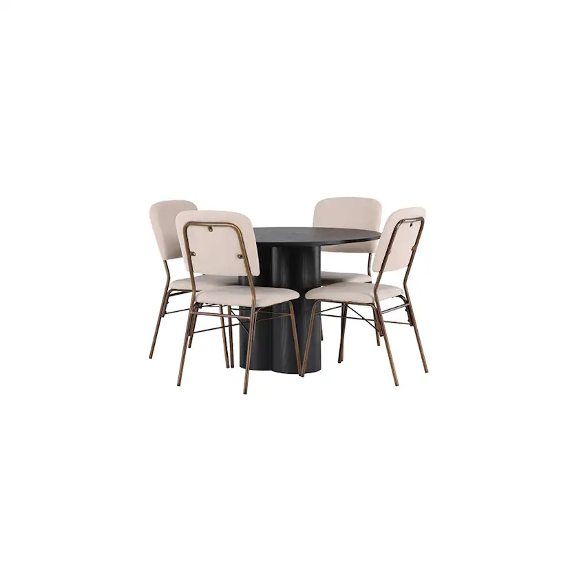 Matgrupp Venture Home Olivia Ø110 cm med 4 st Seda stolar