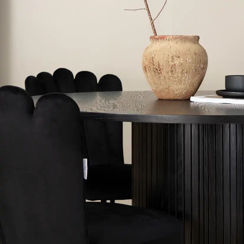 Matgrupp Venture Home Bianca Rund med 4 Limhamn Light Stolar